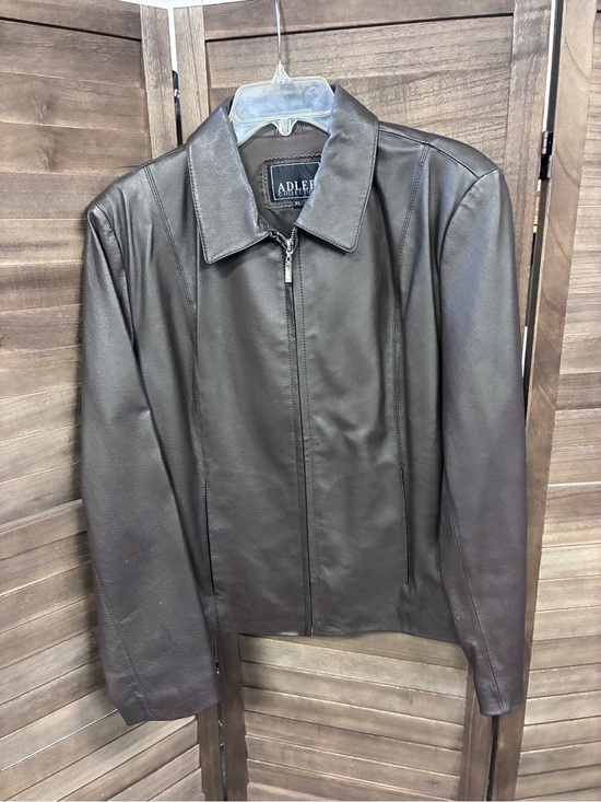 Adler Jackets & Blazers - Adler Collection Vintage Women’s Dark Brown Leather Zip Jacket
